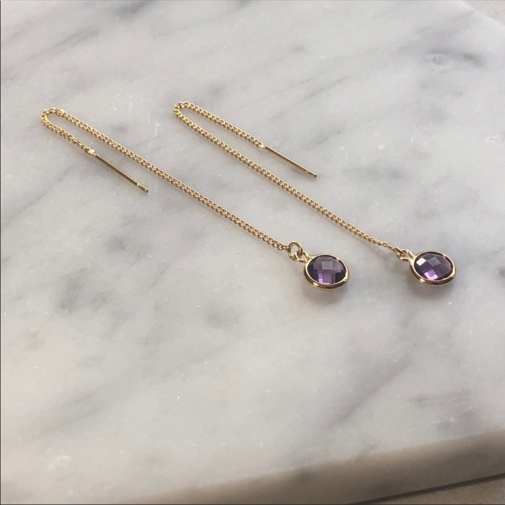 Dainty Gemstone 22k gold Earrings - Picture 4 of 5